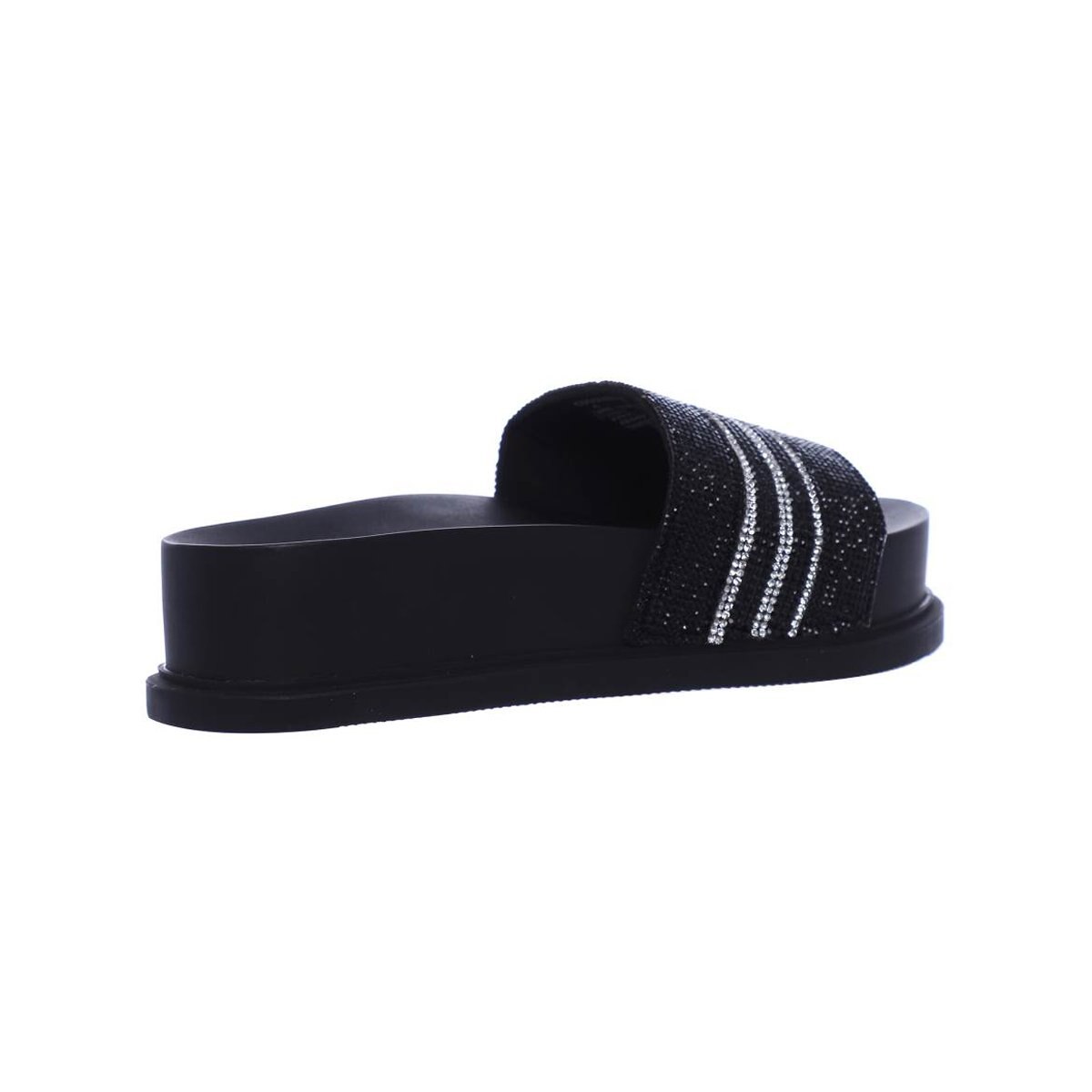 Sandalia con Punta Redonda Y Pedrería Color Negro Combinado G By Guess