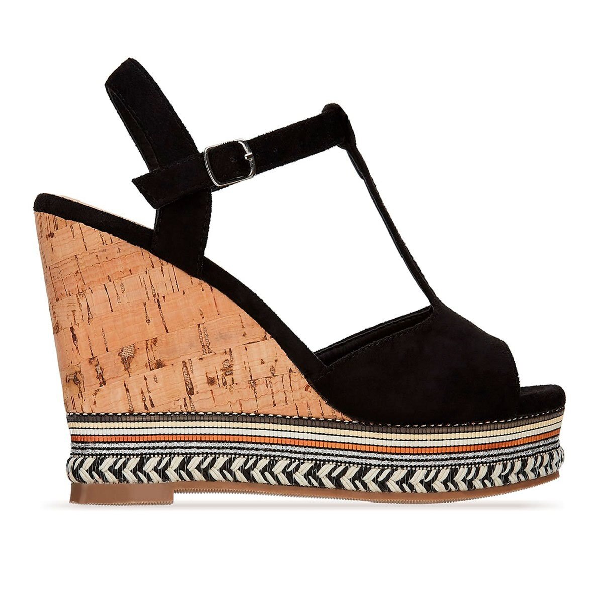 Sandalia Negra con Media Plataforma Andrea