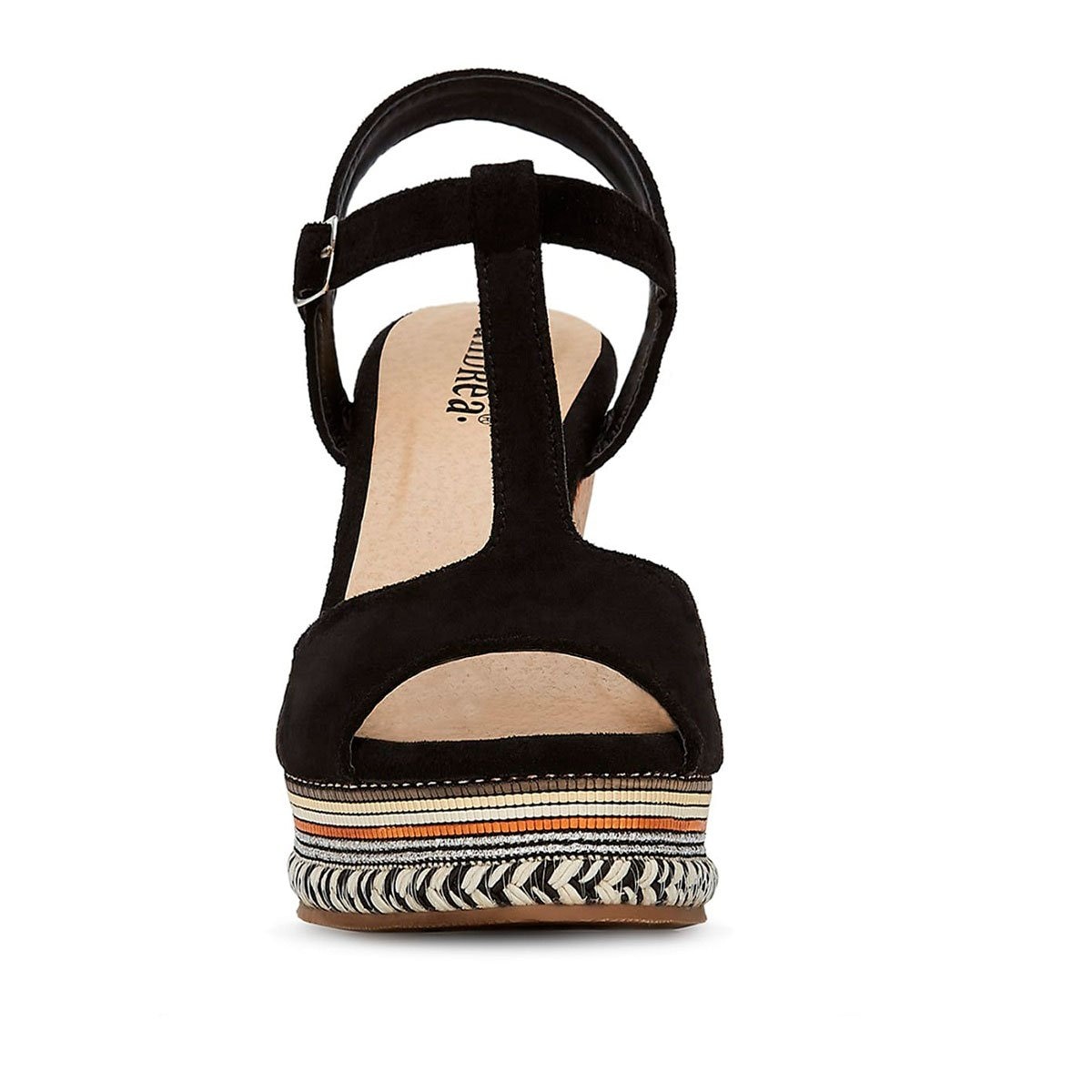 Sandalia Negra con Media Plataforma Andrea