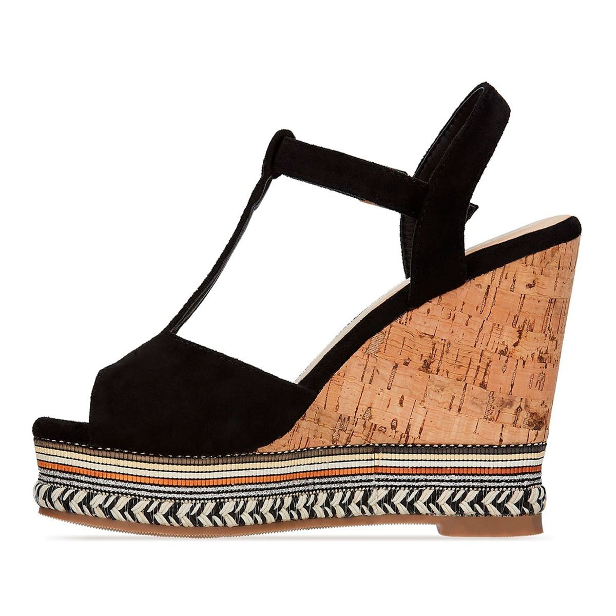 Sandalia Negra con Media Plataforma Andrea