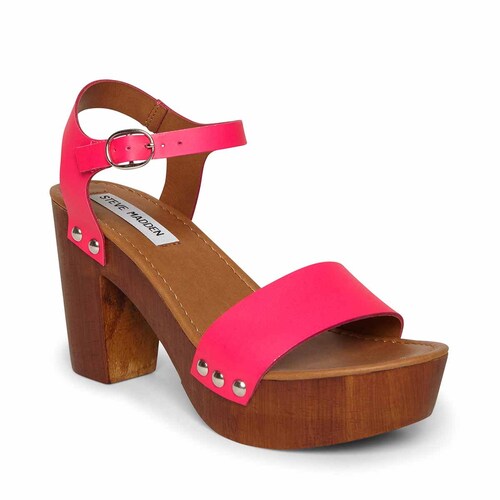 Sandalia Rosa Neón con Plataforma Steve Madden