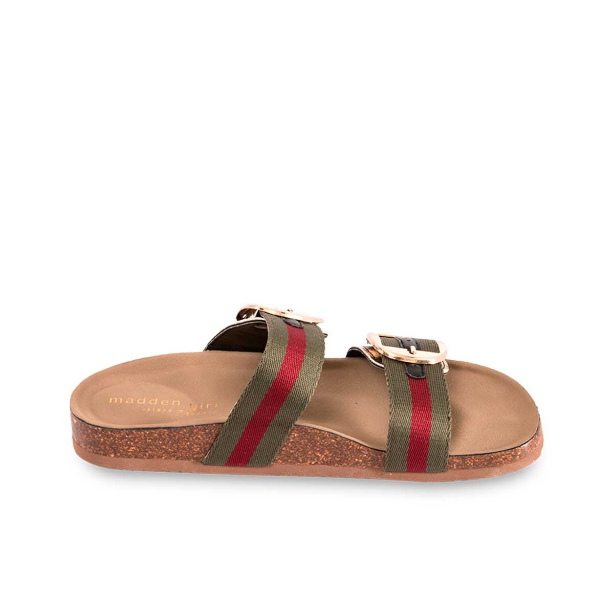 Sandalia Verde Olivo con Doble Tira Madden Girl