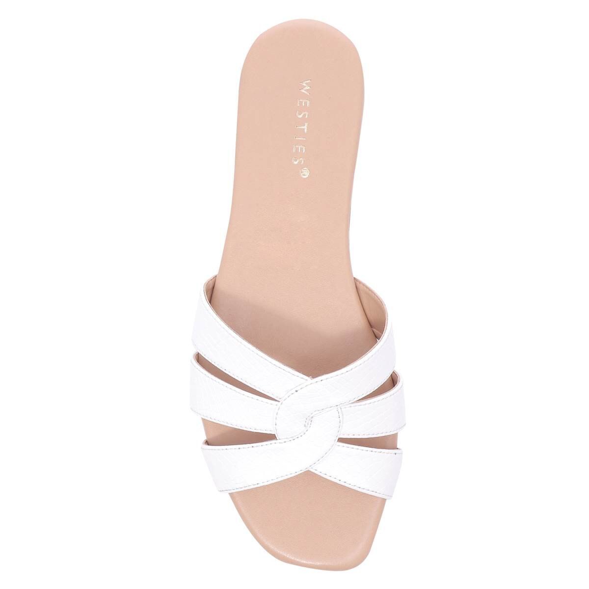 Sandalia Tipo Flat Color Blanco Westies