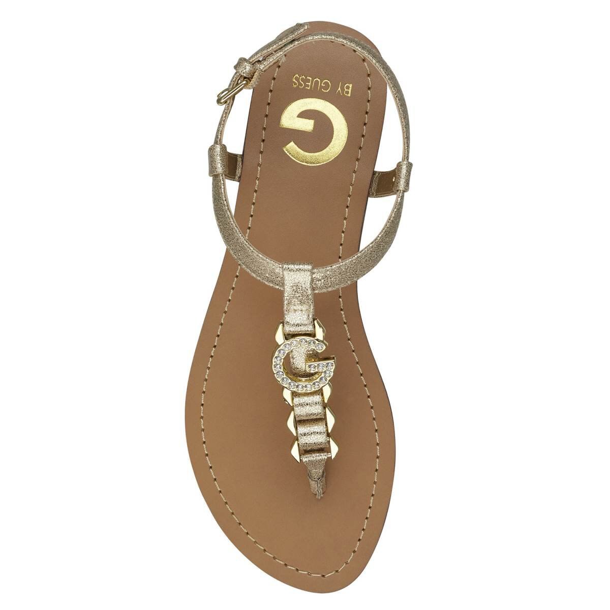 Sandalia Tipo Flat Color Amarillo Brillante G By Guess