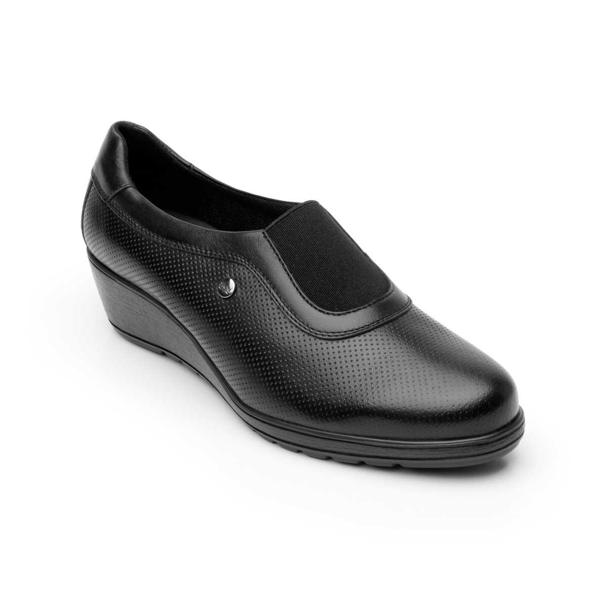 Mocasín Negro con Cuña Flexi