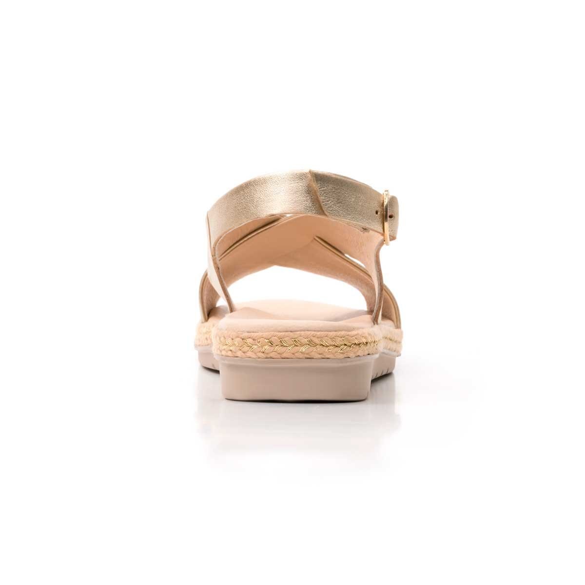 Sandalia Cruzada Color Oro Flexi