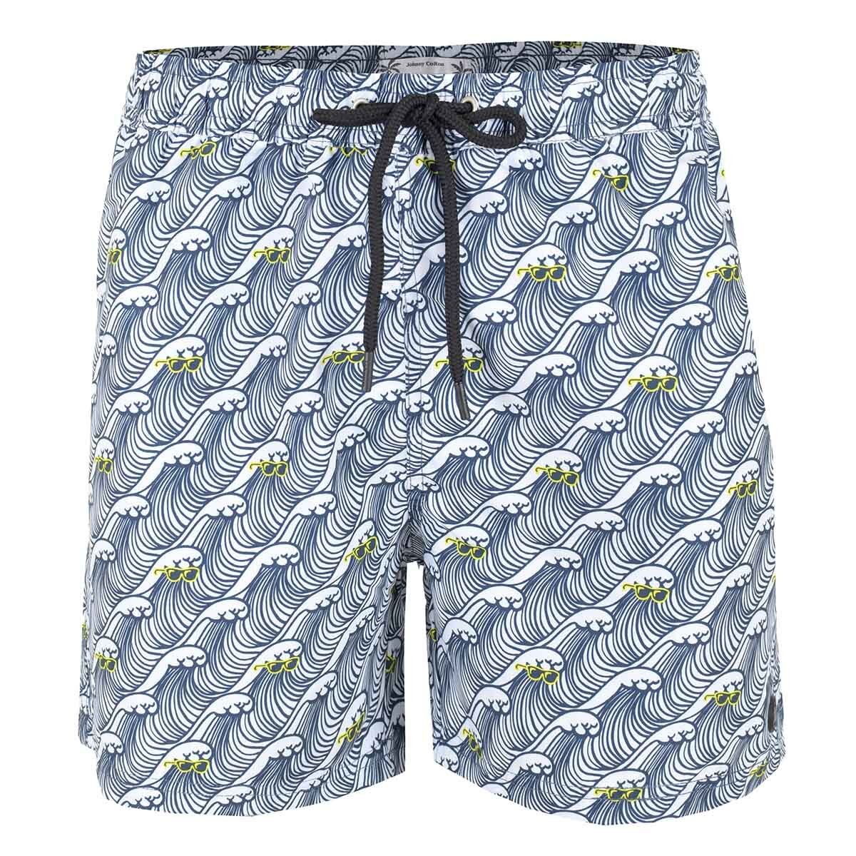 Traje de Baño con Diseño de Olas con Lentes Johnny Cotton para Caballero