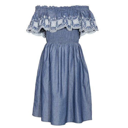 Vestido con Olan en Hombros con Bordado Studi Studio si