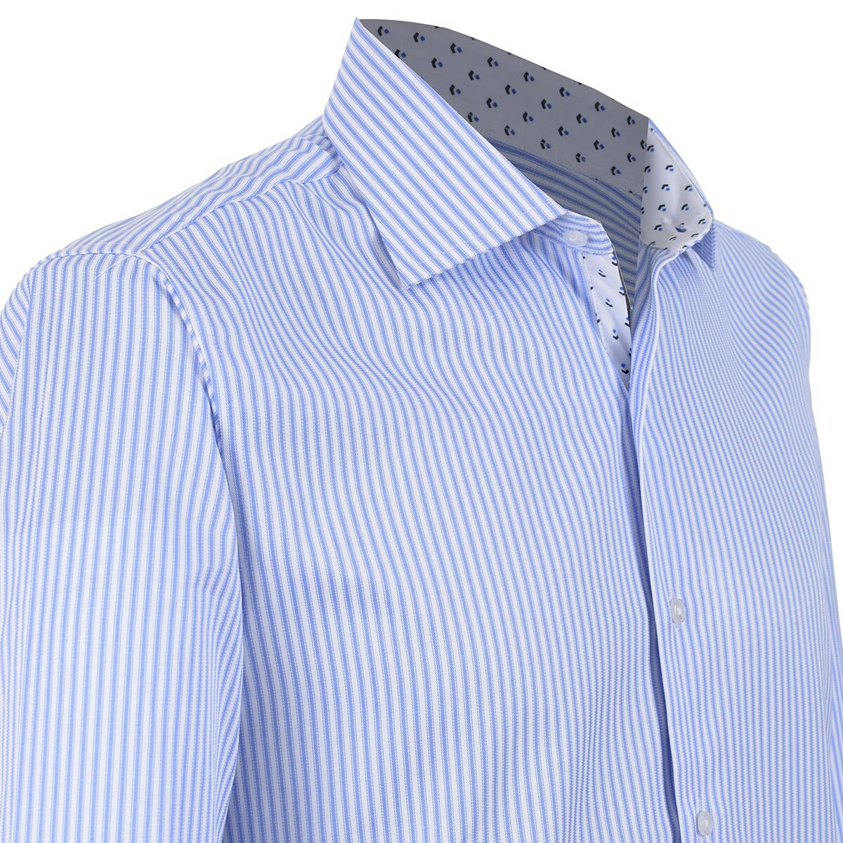 Camisa de Vestir Azul Claro con Rayas Carlo Cortinto Slim Fit para Caballero