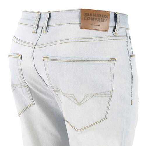 Jeans Azul Desgastado Cintura Media Jeanious para Caballero