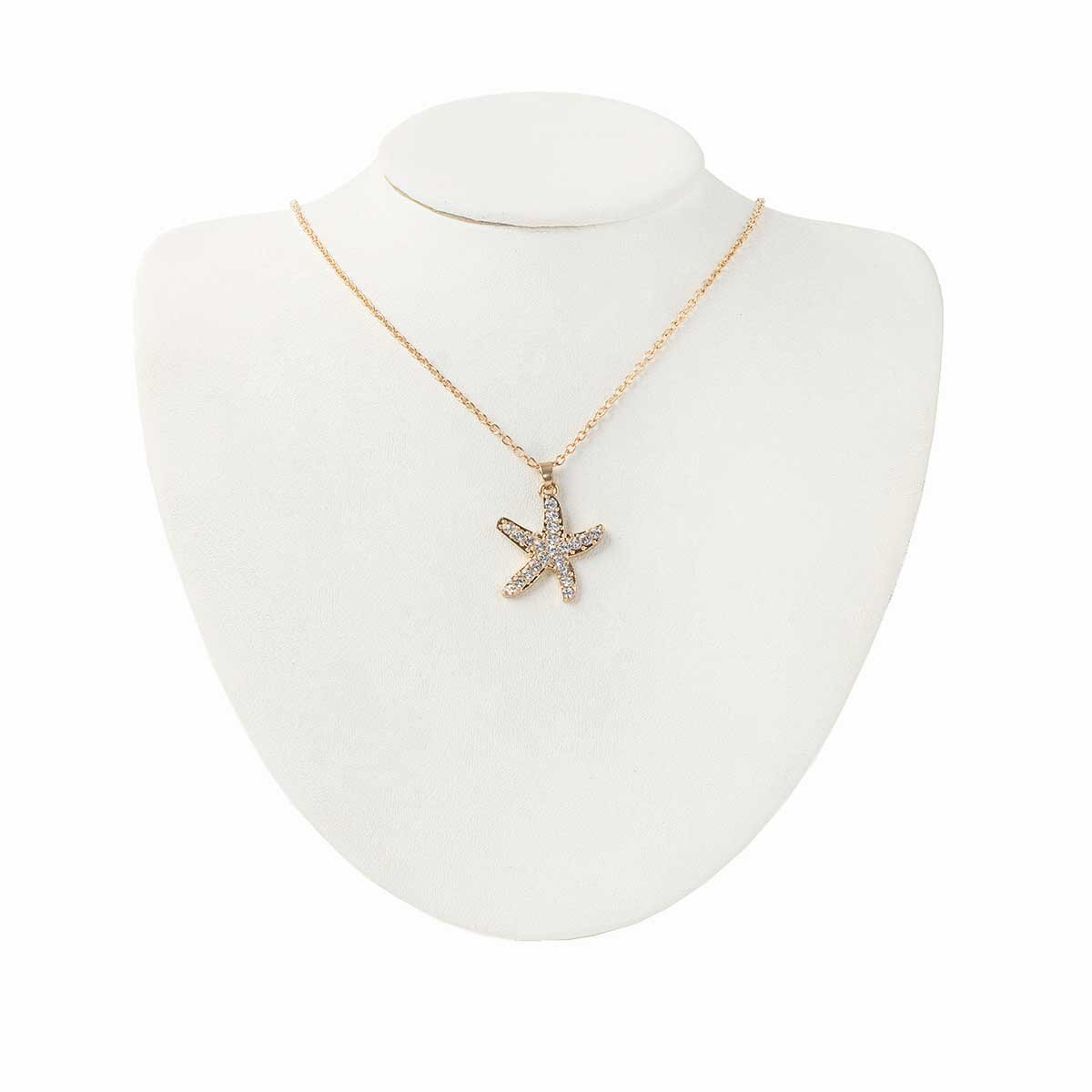 Juego de Aretes Y Collar de Estrellas con Cristales Incrustados Dorado Wonder Charms