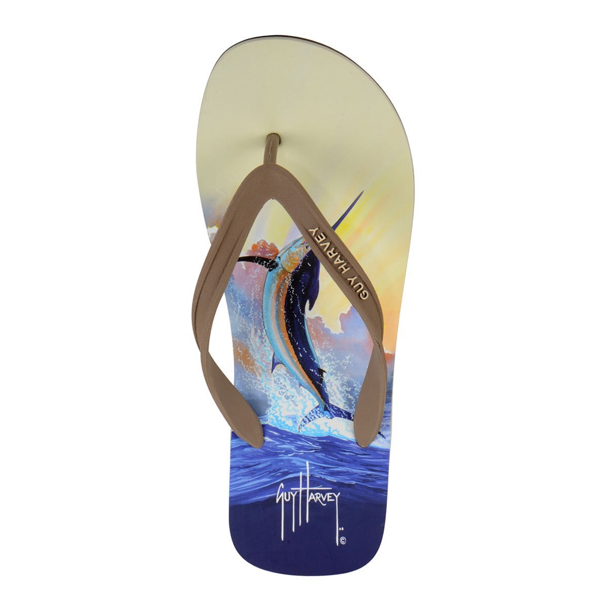 Sandalia Café Combinado Pata de Gallo Guy Harvey para Caballero