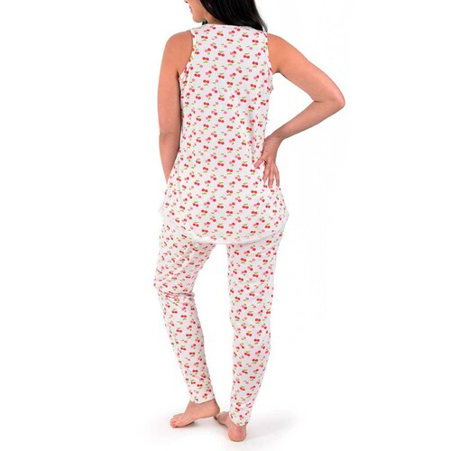 Pijama para Dama Chiffon Playera Pantalón Y Pantuflas Isotoner