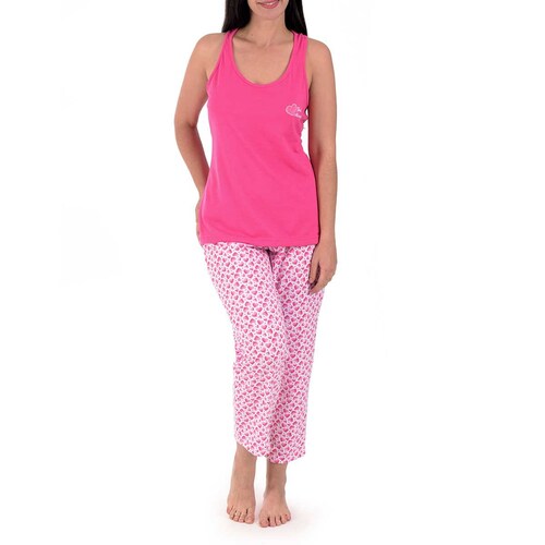 Pijama para Dama Chiffon Playera con Pantalón Y Antifaz Isotoner