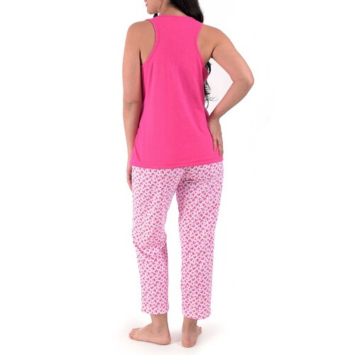 Pijama para Dama Chiffon Playera con Pantalón Y Antifaz Isotoner