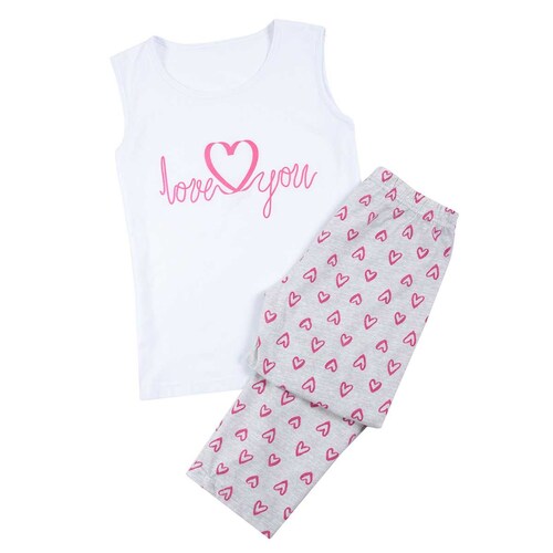 Pijama para Dama Chiffon con Estampado Love You Isotoner