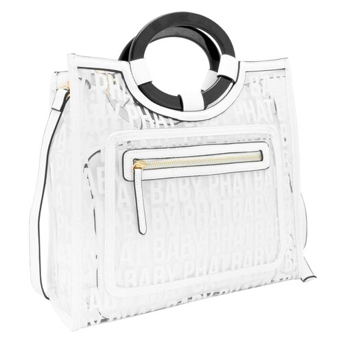 Bolsa Tote Blanco con Impresión sobre Material Translucido  Baby Phat