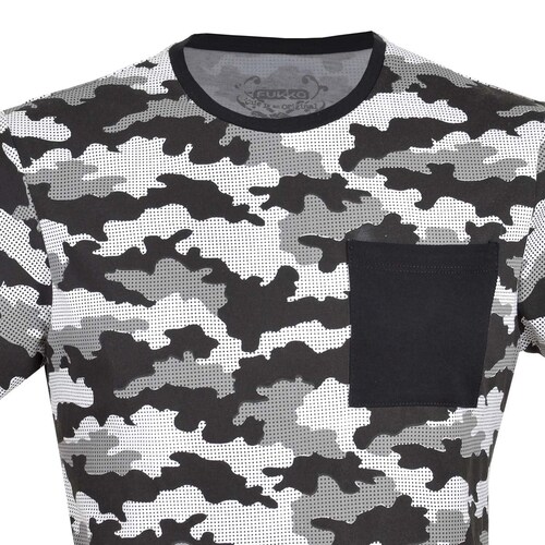 Playera con Estampado Camuflaje Y Bolsa Fukka para Caballero
