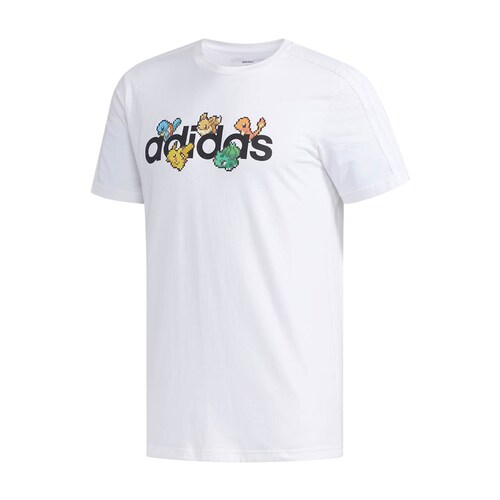 Playera Blanca Pokemon Training Adidas - Caballero