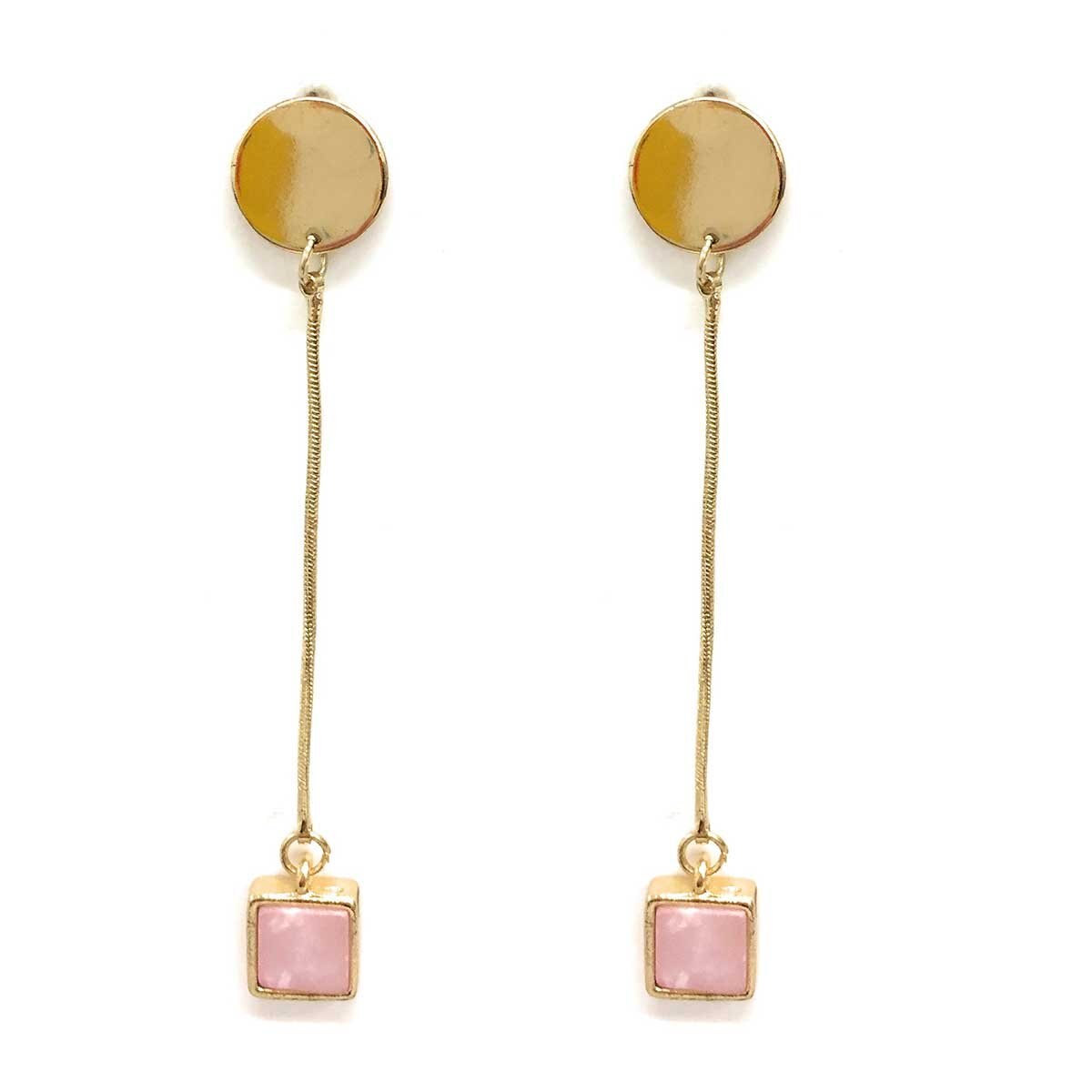 Arete Largo con 1 Cuadro Roxxy Bijoux