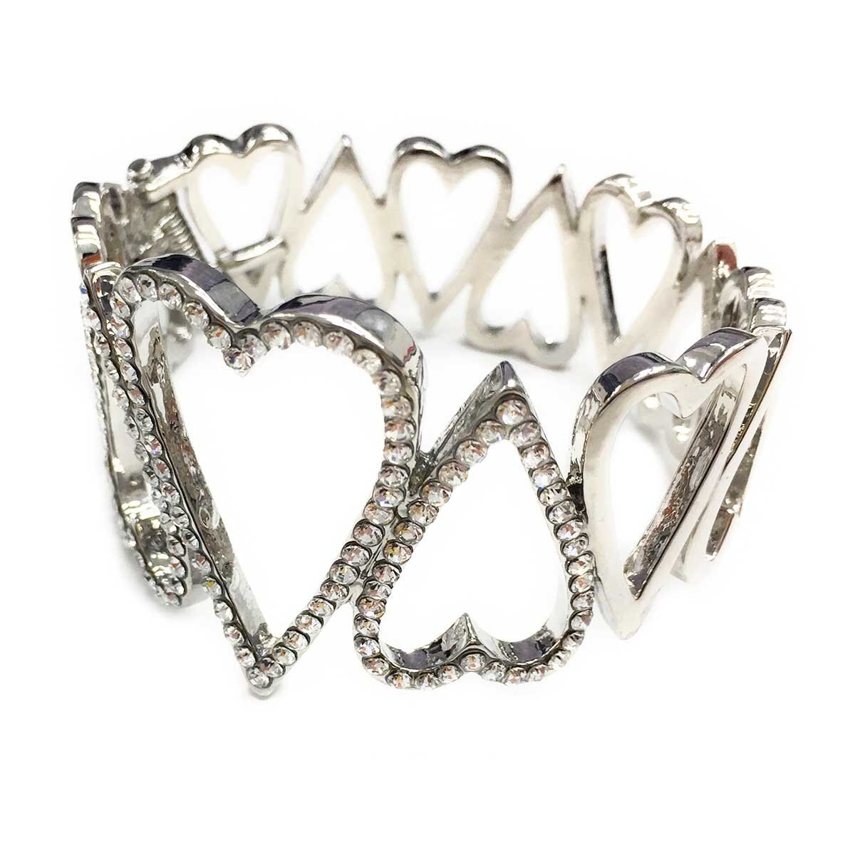 Pulsera Rígida con Corazones Roxxy Bijoux
