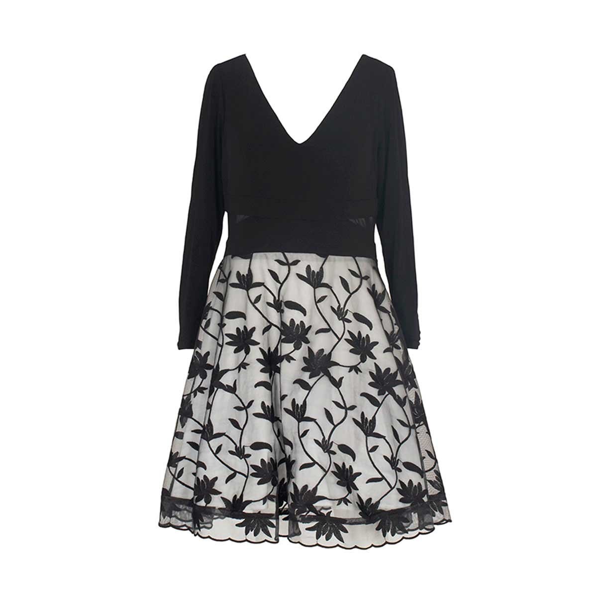 Vestido Manga Larga Combinado Noshe Plus para Dama