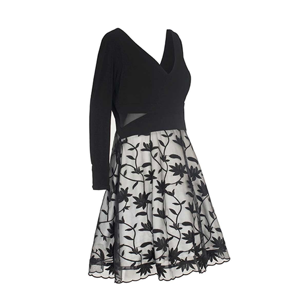 Vestido Manga Larga Combinado Noshe Plus para Dama