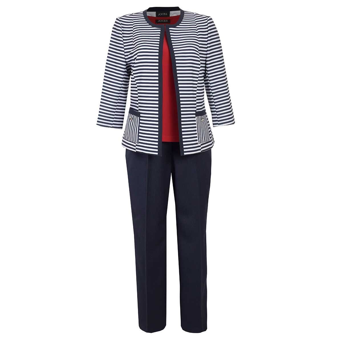 Conjunto Azul de 3 Pzas Saco, Top Y Pantalón Joces para Dama