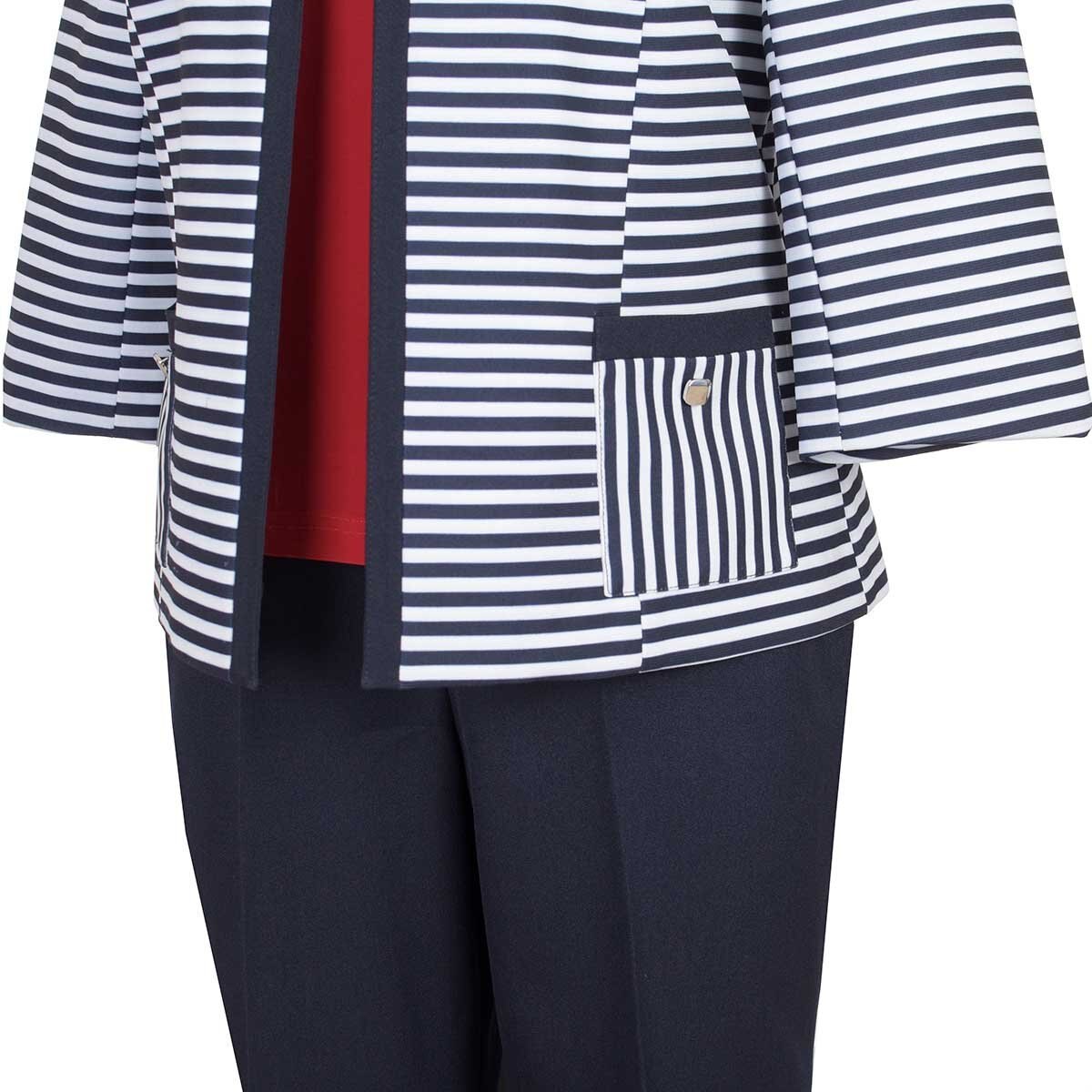 Conjunto Azul de 3 Pzas Saco, Top Y Pantalón Joces para Dama