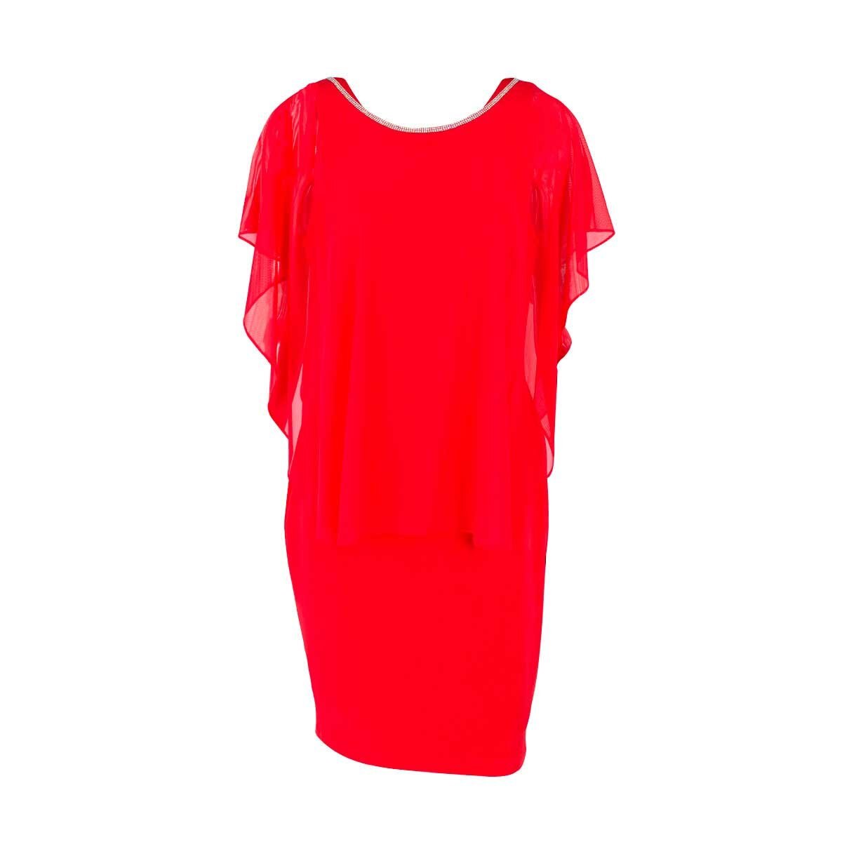 Vestido con Capa Y Adorno en Escote Noshe Plus para Dama
