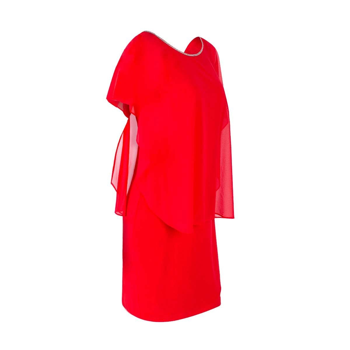 Vestido con Capa Y Adorno en Escote Noshe Plus para Dama
