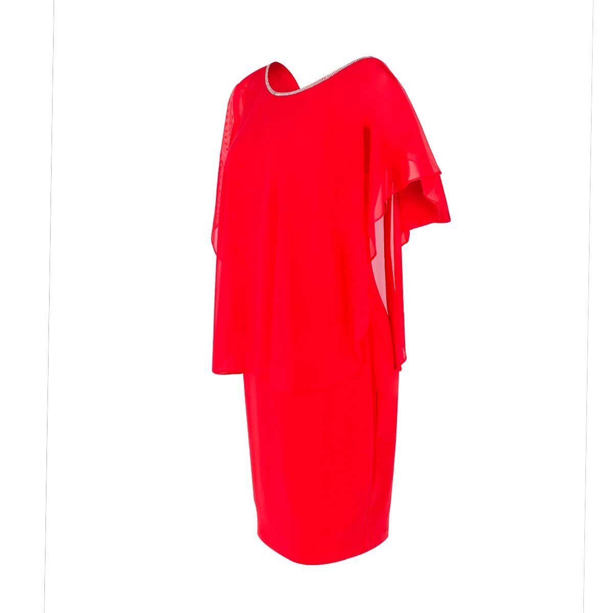 Vestido con Capa Y Adorno en Escote Noshe Plus para Dama