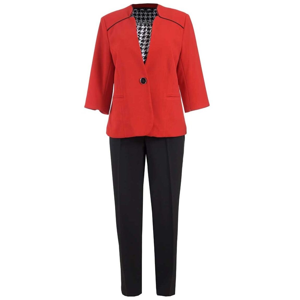 Conjunto Rojo de 3 Pzas Saco, Top Y Pantalón Joces para Dama