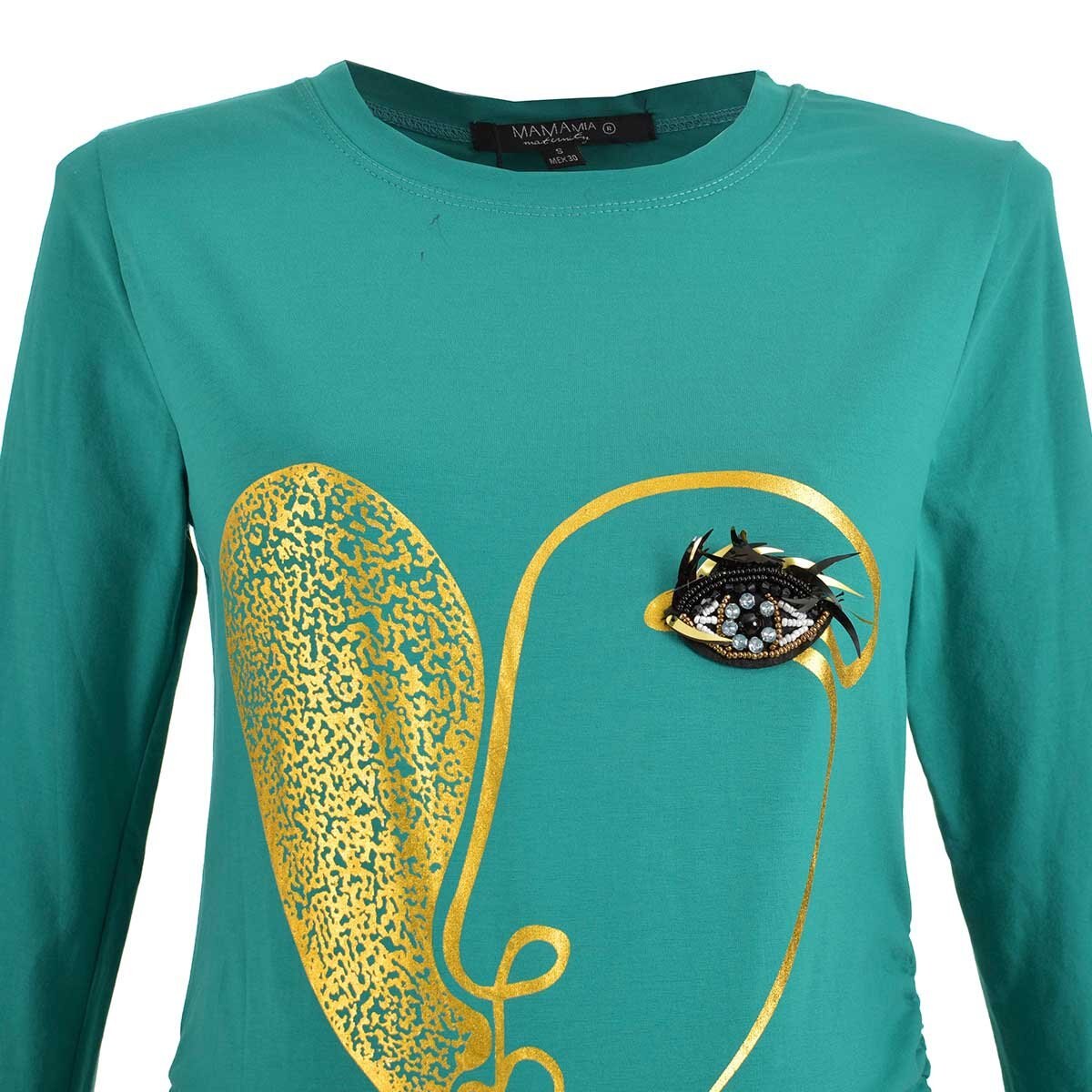 Playera para Dama Manga 3/4 con Estampado Mama Mia