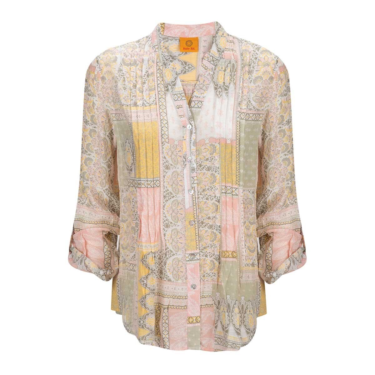 Blusa para Dama Estampada con Cuello en V Ruby Rd