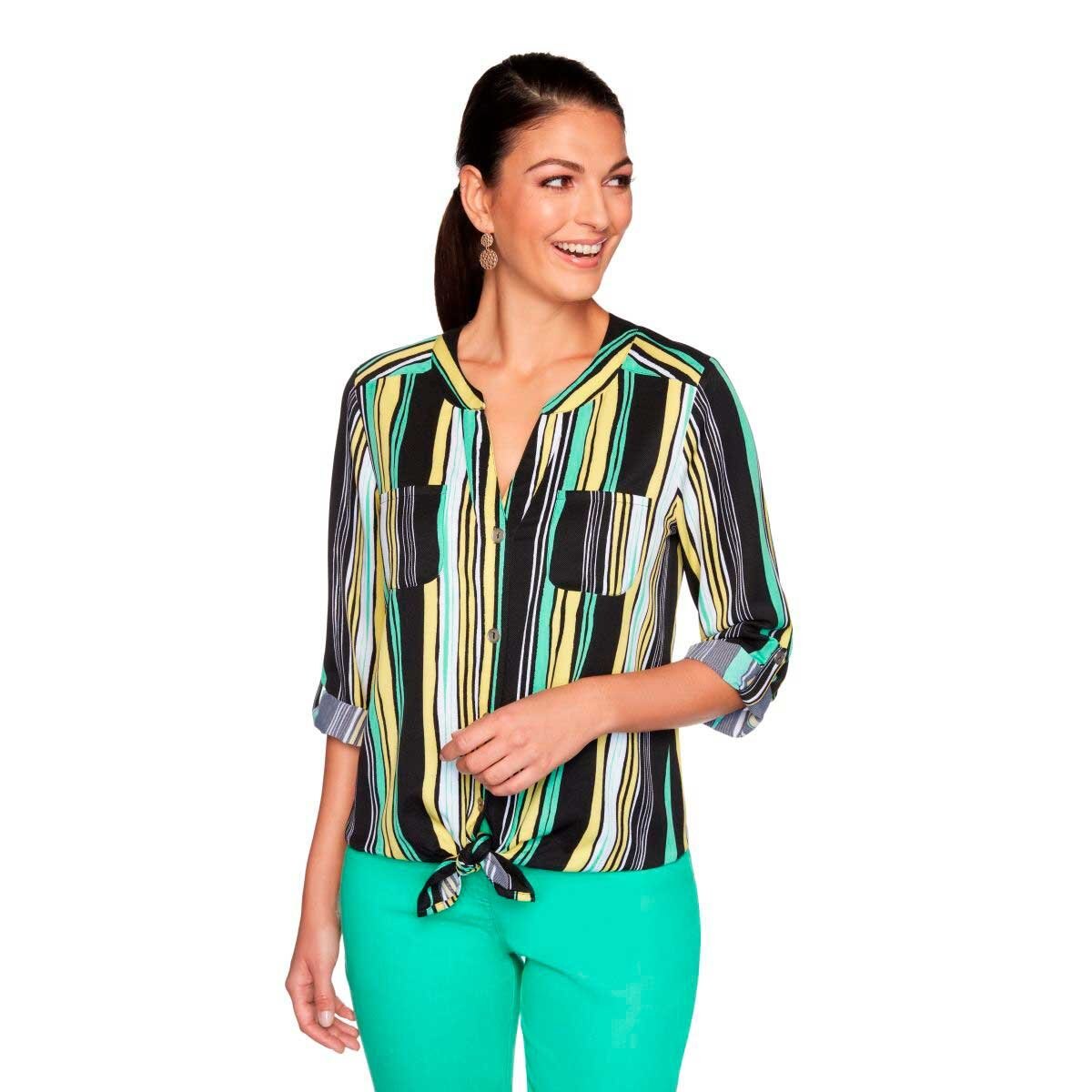 Blusa para Dama con Rayas Manga 3/4 Ruby Rd