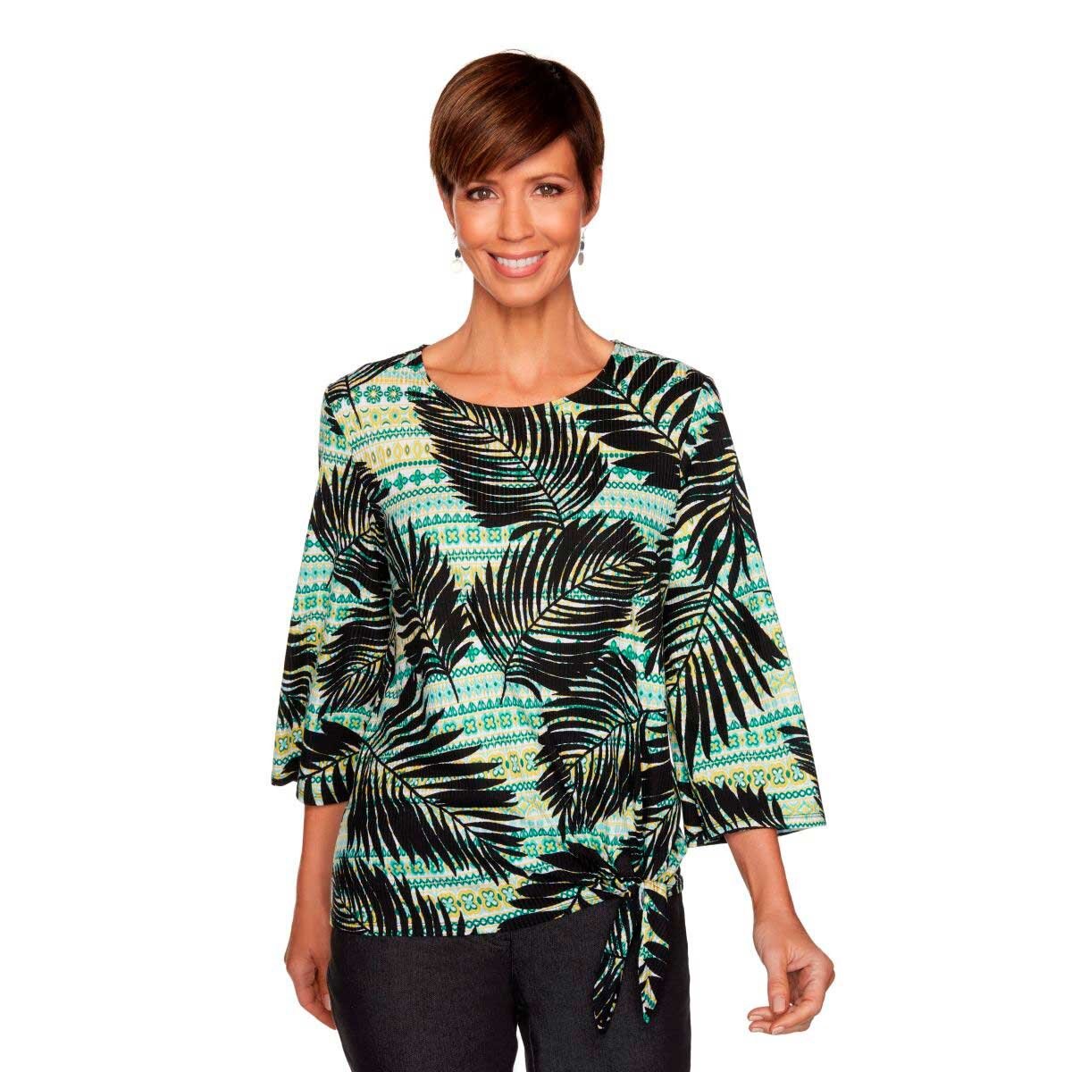 Blusa para Dama Estampada con Nudo en Ruedo Ruby Rd