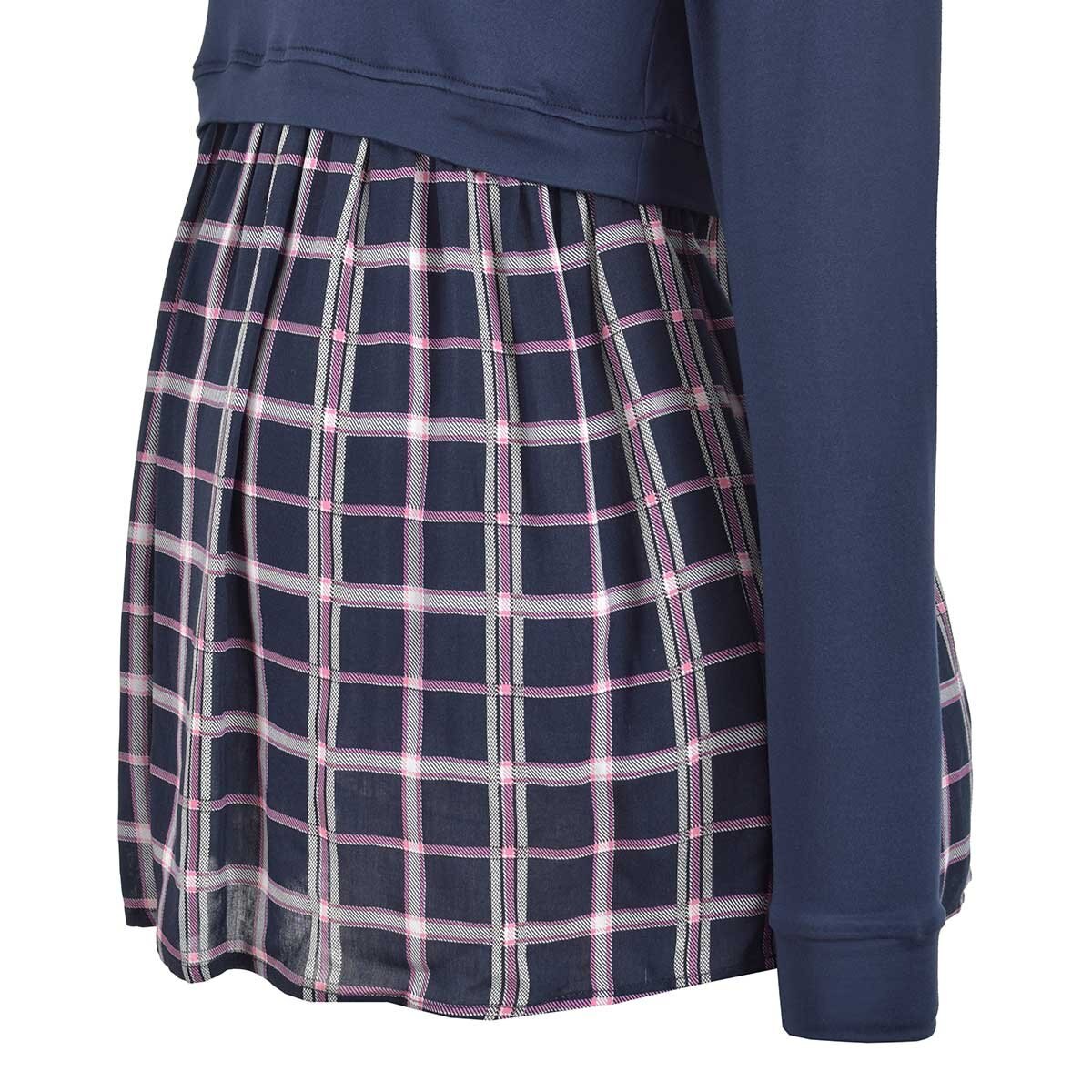 Blusa para Dama Combinación Liso a Cuadros Mama Mia