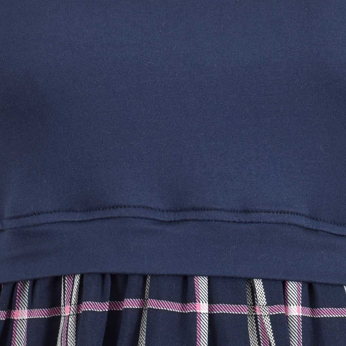 Blusa para Dama Combinación Liso a Cuadros Mama Mia