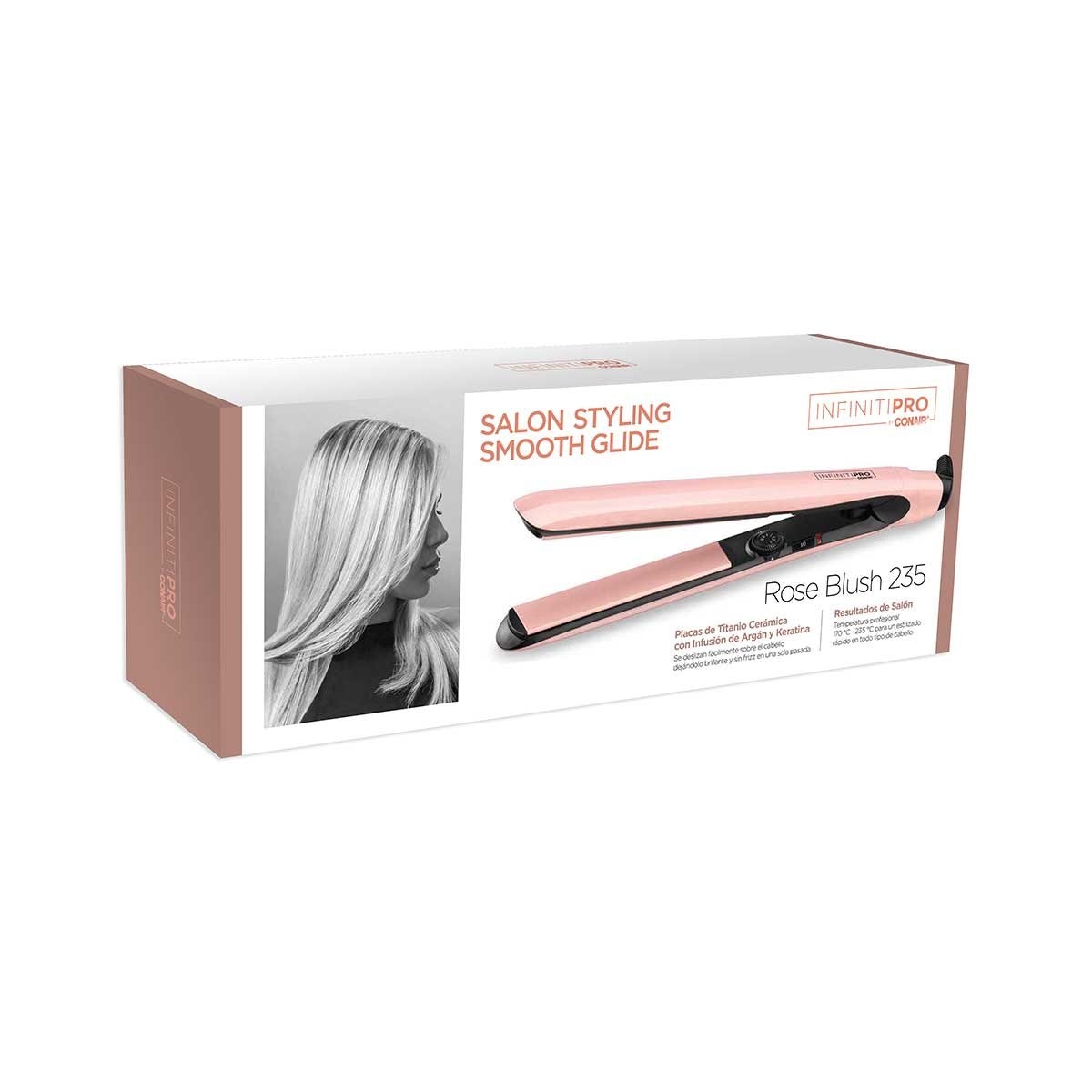 Alaciadora 1" 235°C Máxima Rose Gold Argán Keratina Conair