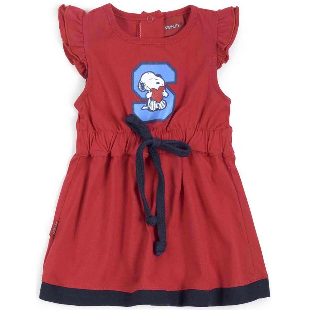 Vestido Rojo con Resorte en Cintura Snoopy para Bebé