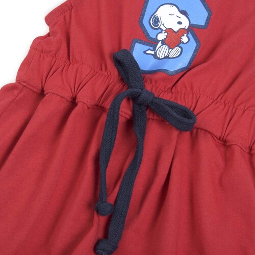Vestido Rojo con Resorte en Cintura Snoopy para Bebé