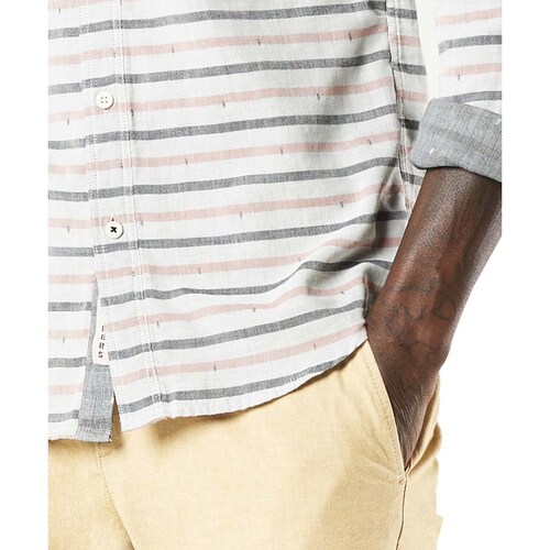 Camisa Gris con Líneas Horizontales Dockers® para Caballero