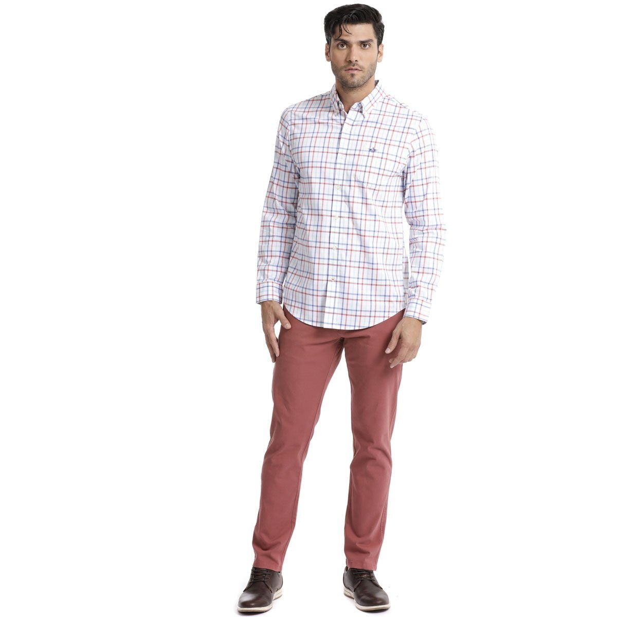 Camisa Blanca de Rayas Dockers® para Caballero