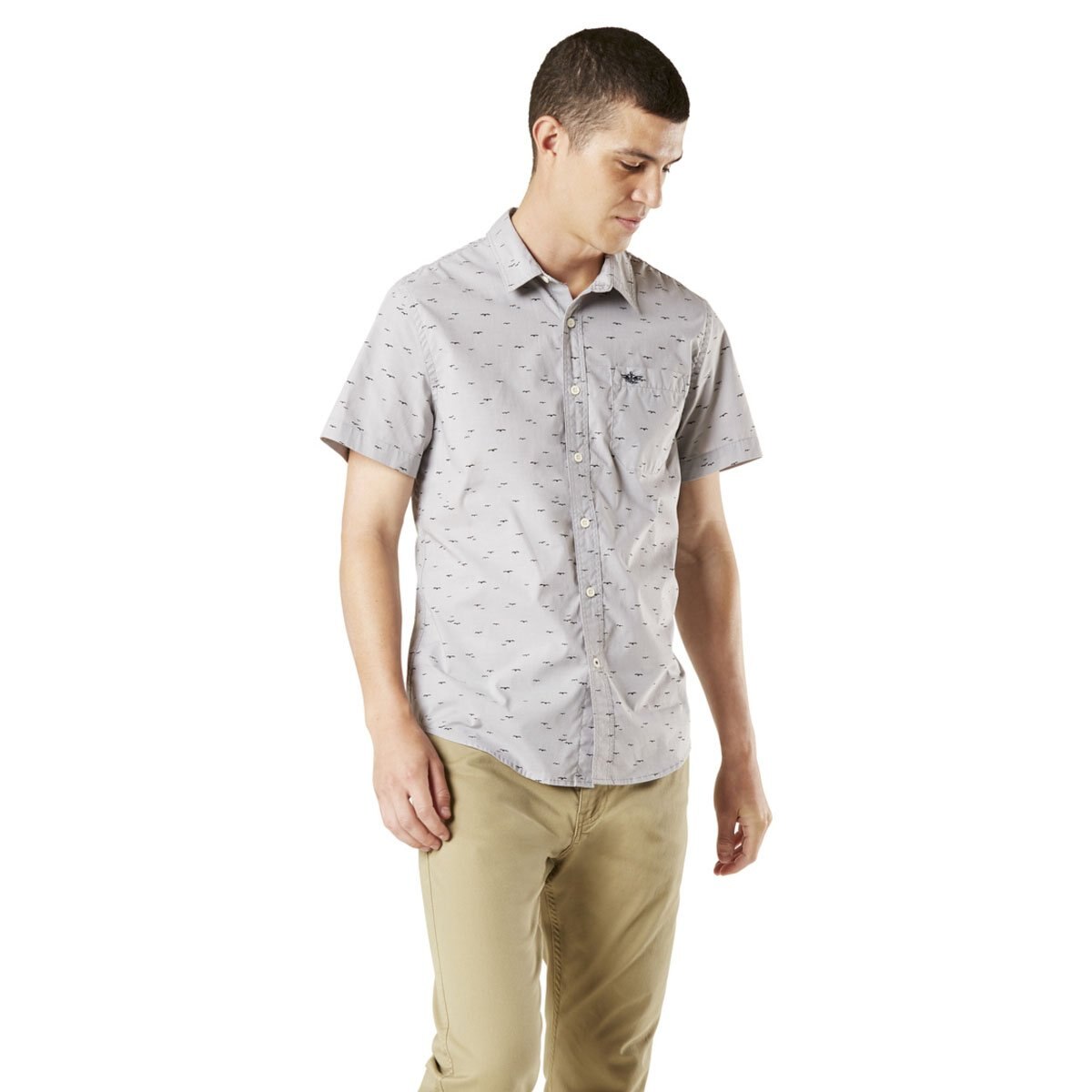 Camisa Gris Manga Corta Dockers® para Caballero