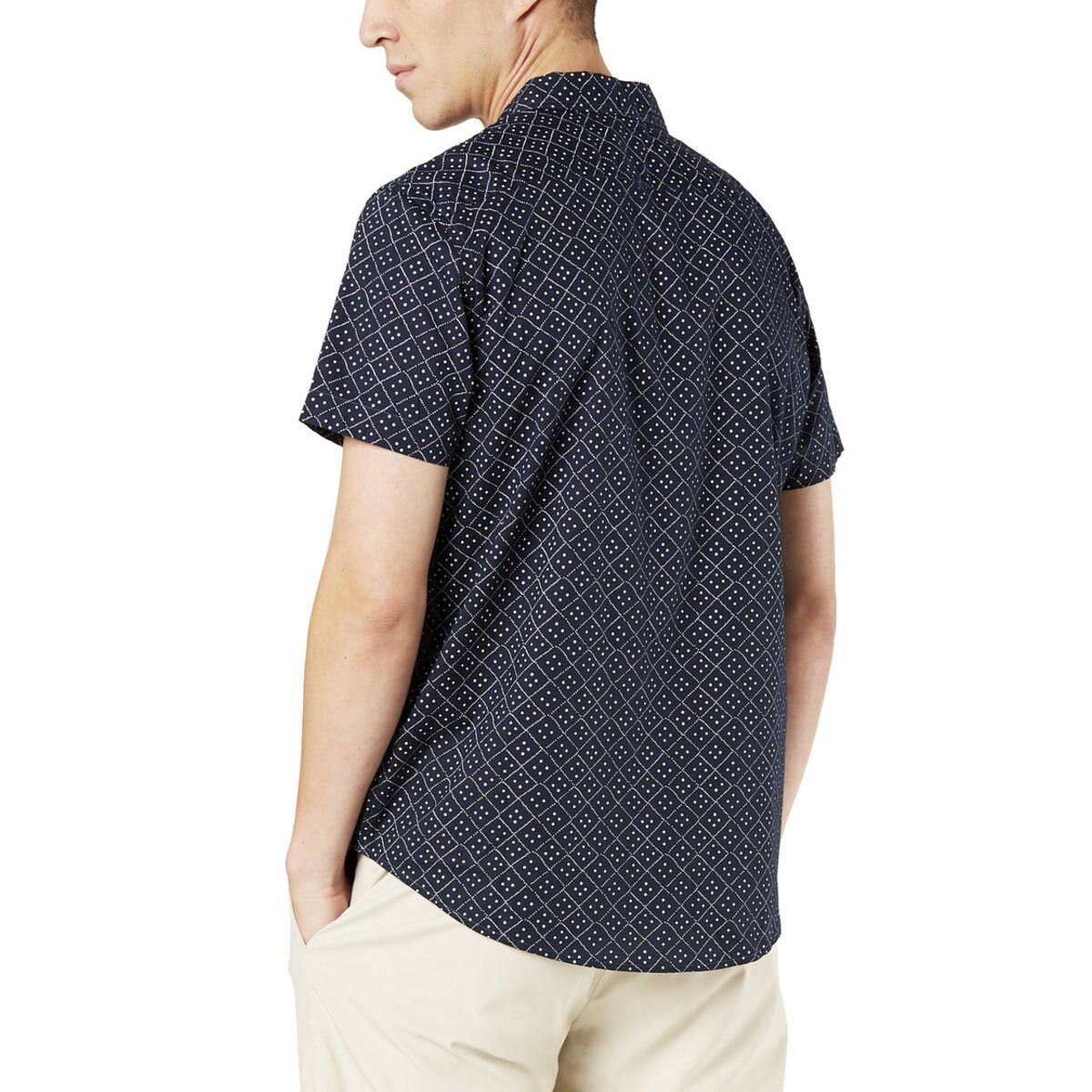Camisa Azul Manga Corta con Patrones de Rombos Dockers® para Caballero