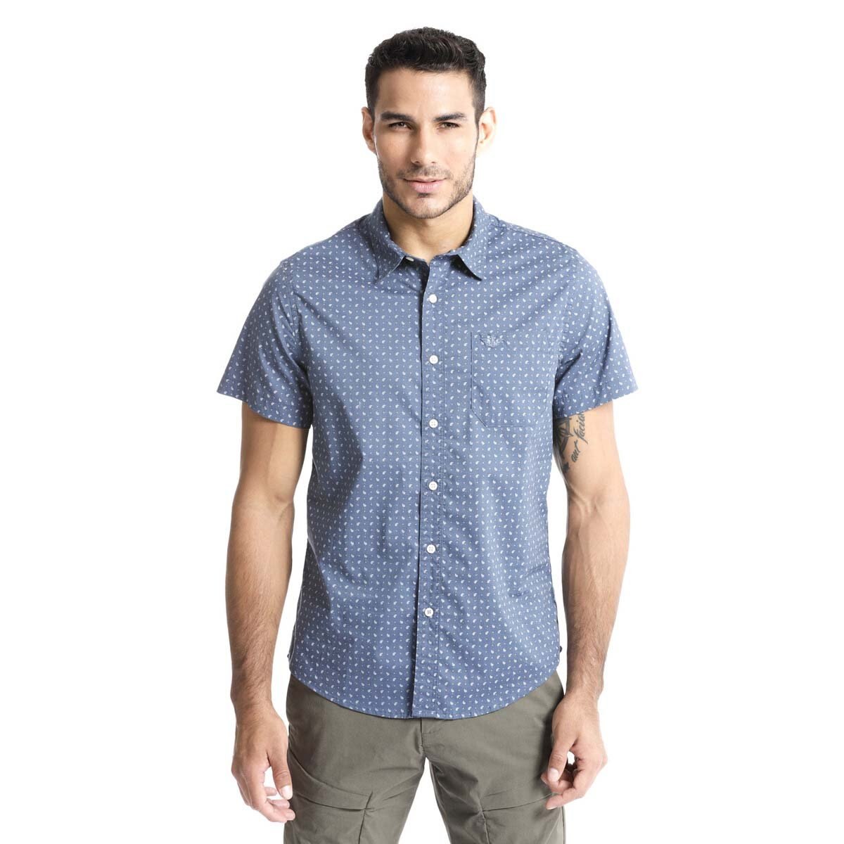 Camisa Azul de Manga Corta Dockers® para Caballero