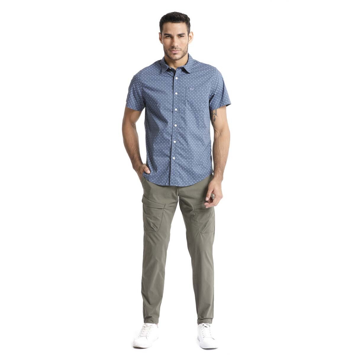 Camisa Azul de Manga Corta Dockers® para Caballero