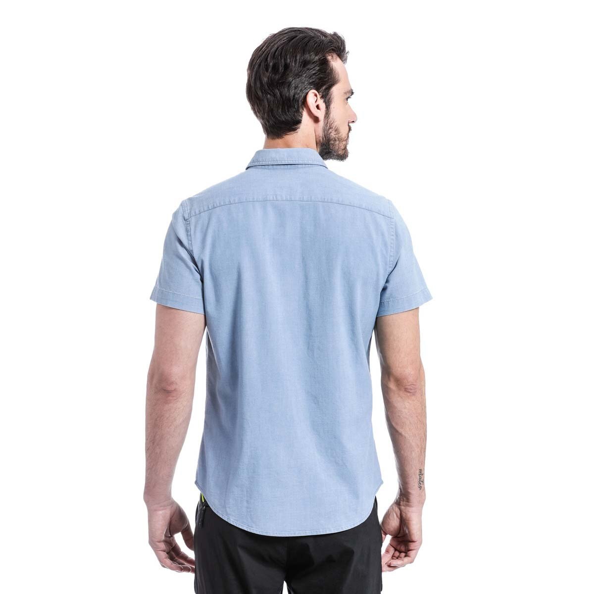 Camisa Azul Lisa de Manga Corta Dockers® para Caballero