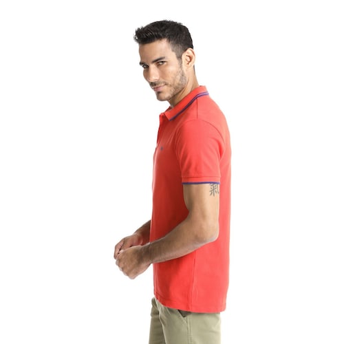 Polo Roja con Tellates Azules Dockers® 360 para Caballero